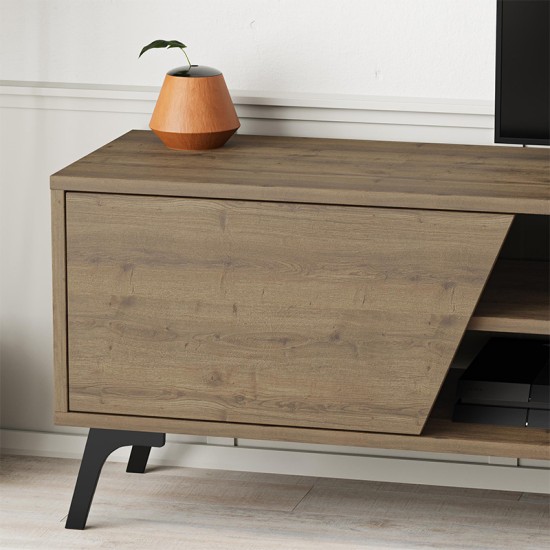 Έπιπλο τηλεόρασης Fiona  χρώμα ανοιχτό καρυδί 180x35,6x48εκ.