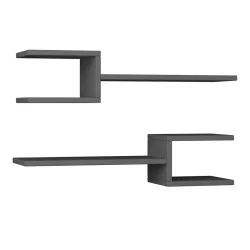 Ραφιέρα τοίχου Fork  2 τεμαχίων χρώμα ανθρακί 75x19,5x18εκ.