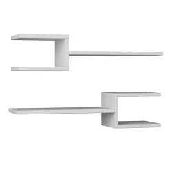 Ραφιέρα τοίχου Fork  2 τεμαχίων χρώμα λευκό 75x19,5x18εκ.