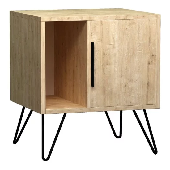 Κομοδίνο Glynn  χρώμα φυσικό οξιάς 50,2x44,6x60εκ.