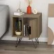 Κομοδίνο Glynn  χρώμα ανοιχτό καρυδί 50,2x44,6x60εκ.