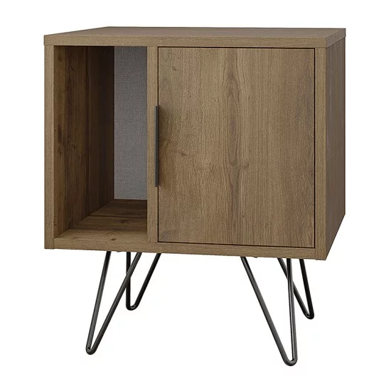 Κομοδίνο Glynn  χρώμα ανοιχτό καρυδί 50,2x44,6x60εκ.