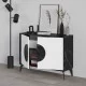 Μπουφές Gora  χρώμα μαύρο εφέ μαρμάρου - λευκό 110x35,6x82εκ.