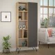 Βιβλιοθήκη Jedda  χρώμα sapphire oak - ανθρακί 80,6x29,6x191εκ.