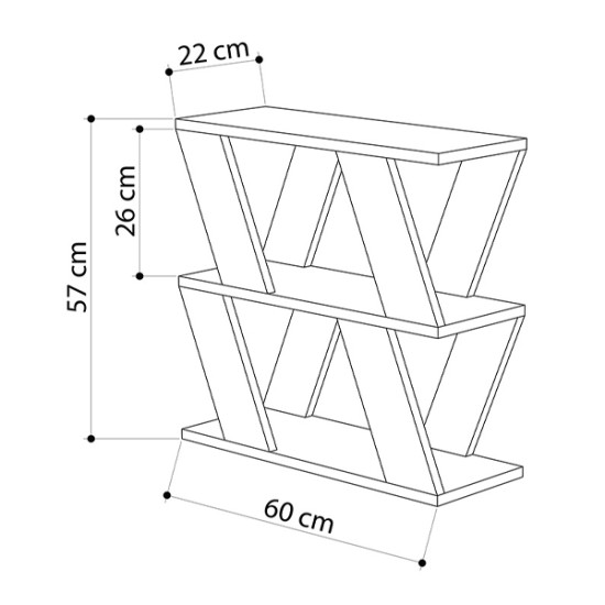 Τραπεζάκι βοηθητικό Lazena  χρώμα φυσικό οξιάς 60x22x57εκ.