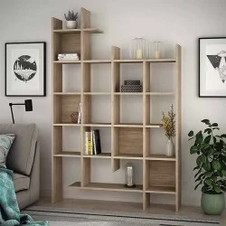 Βιβλιοθήκη Manco  χρώμα sapphire oak 122x25,5x188εκ.