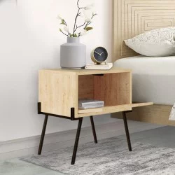 Κομοδίνο Naive  χρώμα sapphire oak 48x34x51εκ.