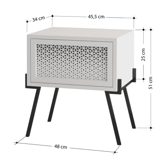 Κομοδίνο μελαμίνης Naive  χρώμα φυσικό οξιάς 48x34x51εκ.