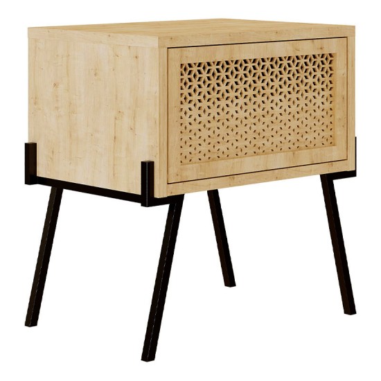 Κομοδίνο Naive  χρώμα φυσικό οξιάς 48x34x51εκ.