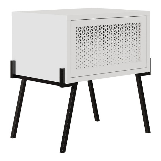 Κομοδίνο Naive  χρώμα λευκό 48x34x51εκ.