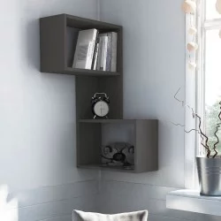 Ραφιέρα τοίχου γωνιακή Part  χρώμα ανθρακί 47x20x82εκ.