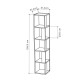 Βιβλιοθήκη γωνιακή Piano  χρώμα λευκό 31,4x31,4x158,9εκ.