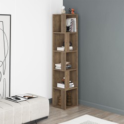 Βιβλιοθήκη γωνιακή Piano  χρώμα ανοιχτό καρυδί 31,4x31,4x158,9εκ.