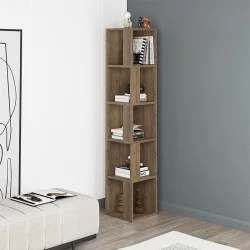 Βιβλιοθήκη γωνιακή Piano  χρώμα ανοιχτό καρυδί 31,4x31,4x158,9εκ.