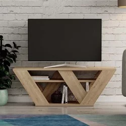 Έπιπλο τηλεόρασης Pipralla  χρώμα sapphire oak 110x30x40εκ.