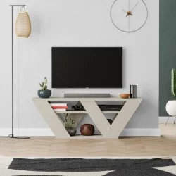 Έπιπλο τηλεόρασης Pipralla  χρώμα sandstone 110x30x40εκ.