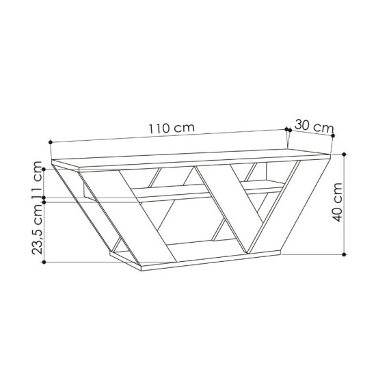 Έπιπλο τηλεόρασης Pipralla  χρώμα sandstone 110x30x40εκ.