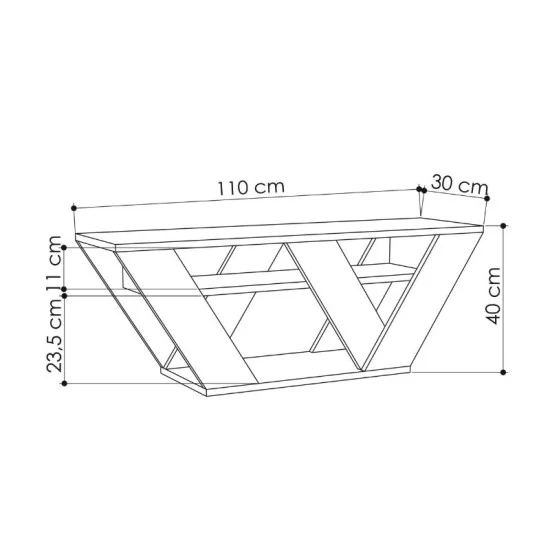 Έπιπλο τηλεόρασης Pipralla  χρώμα sandstone 110x30x40εκ.