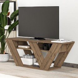 Έπιπλο τηλεόρασης Pipralla  χρώμα ανοιχτό καρυδί 110x30x40εκ.