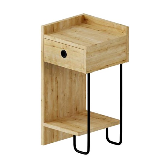 Κομοδίνο Sirius  αριστερό χρώμα φυσικό οξιάς 32x30x61εκ. Κομοδίνο Sirius  αριστερό χρώμα φυσικό οξιάς 32x30x61εκ.