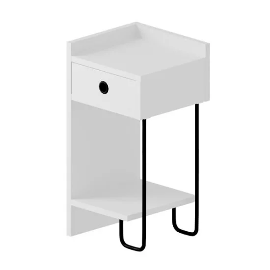 Κομοδίνο Sirius  αριστερό χρώμα λευκό 32x30x61εκ.