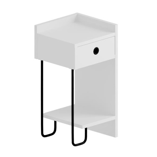 Κομοδίνο Sirius  δεξί χρώμα λευκό 32x30x61εκ. Κομοδίνο Sirius  δεξί χρώμα λευκό 32x30x61εκ.