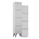 Ντουλάπι κουζίνας/μπάνιου - Παπουτσοθήκη Stair Megapap μελαμίνης χρώμα λευκό 62,2x37,4x156εκ. - 0214352
