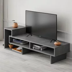 Έπιπλο τηλεόρασης Tetra  χρώμα γκρι ρετρό 136,7x40x42εκ.