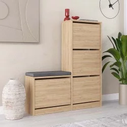 Παπουτσοθήκη Dude  χρώμα sapphire oak 104,8x26x118,5εκ.