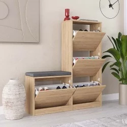 Παπουτσοθήκη Dude  χρώμα sapphire oak 104,8x26x118,5εκ.