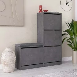 Παπουτσοθήκη Dude  χρώμα γκρι ρετρό104,8x26x118,5εκ.