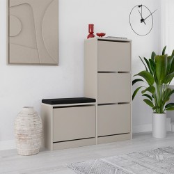Παπουτσοθήκη Dude  χρώμα sandstone 104,8x26x118,5εκ.