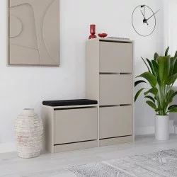 Παπουτσοθήκη Dude  χρώμα sandstone 104,8x26x118,5εκ.