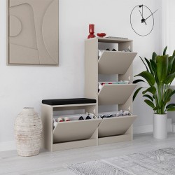 Παπουτσοθήκη Dude  χρώμα sandstone 104,8x26x118,5εκ.