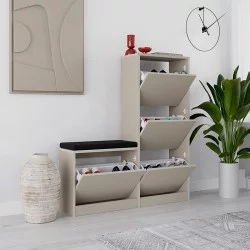 Παπουτσοθήκη Dude  χρώμα sandstone 104,8x26x118,5εκ.