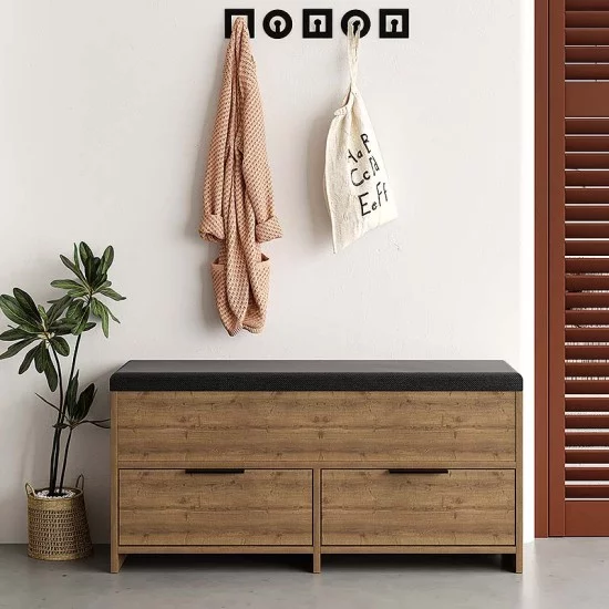 Παπουτσοθήκη Cove  χρώμα ανοιχτό καρυδί 106x34x51,5εκ.