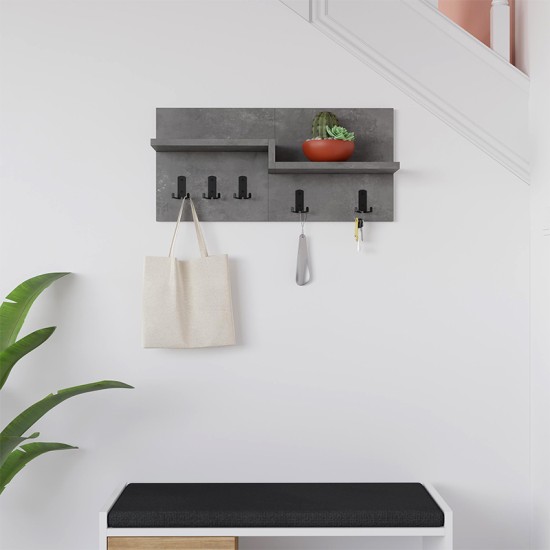 Κρεμάστρα τοίχου Harmon  χρώμα γκρι ρετρό 65x15x31εκ.