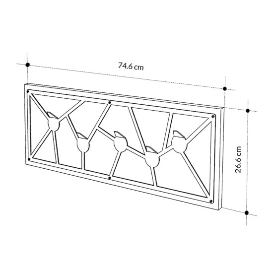 Κρεμάστρα τοίχου Trace  χρώμα λευκό 74,6x1,8x26,6εκ.