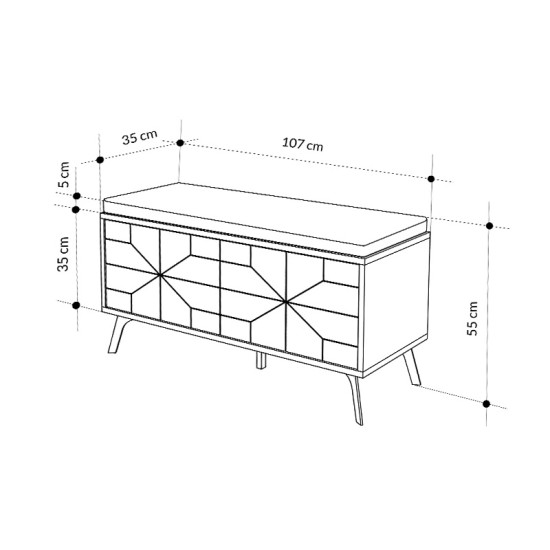 Παπουτσοθήκη Dune  χρώμα sapphire oak 107x35x55εκ.