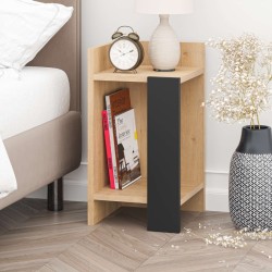 Κομοδίνο Elos  χρώμα saphhire oak - silky black 30x31,7x55εκ.