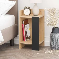 Κομοδίνο Elos  χρώμα saphhire oak - silky black 30x31,7x55εκ.