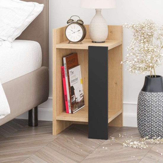 Κομοδίνο Elos χρώμα saphhire oak - silky black 30x31,7x55εκ. Κομοδίνο Elos χρώμα saphhire oak - silky black 30x31,7x55εκ.