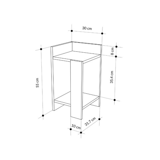 Κομοδίνο Elos χρώμα saphhire oak - silky black 30x31,7x55εκ. Κομοδίνο Elos χρώμα saphhire oak - silky black 30x31,7x55εκ.