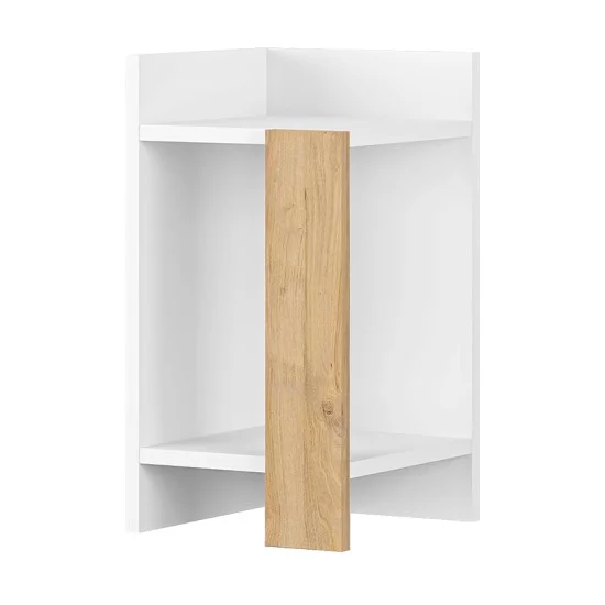 Κομοδίνο Elos  αριστερό χρώμα λευκό - saphhire oak 30x31,7x55εκ.