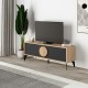 Έπιπλο τηλεόρασης Gora χρώμα sapphire oak - silky black 140x35,6x51εκ. Έπιπλο τηλεόρασης Gora χρώμα sapphire oak - silky black 140x35,6x51εκ.
