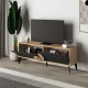 Έπιπλο τηλεόρασης Gora χρώμα sapphire oak - silky black 140x35,6x51εκ. Έπιπλο τηλεόρασης Gora χρώμα sapphire oak - silky black 140x35,6x51εκ.