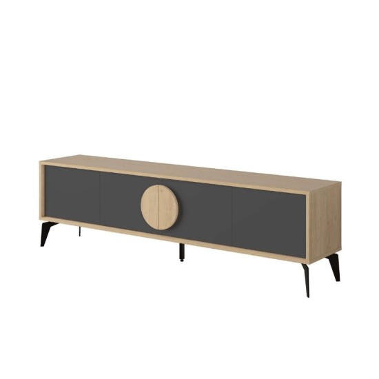 Έπιπλο τηλεόρασης Gora χρώμα sapphire oak - silky black 180x35,6x51εκ. Έπιπλο τηλεόρασης Gora χρώμα sapphire oak - silky black 180x35,6x51εκ.