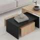 Τραπεζάκι σαλονιού σετ 3 τμχ. Kanta χρώμα sapphire oak - silky black 80x50x40,5εκ. Τραπεζάκι σαλονιού σετ 3 τμχ. Kanta χρώμα sapphire oak - silky black 80x50x40,5εκ.