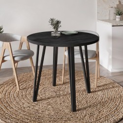 Τραπέζι Xana  χρώμα black wood Ø90x77,5εκ.