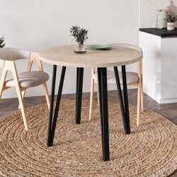 Τραπέζι Xana  χρώμα travertine Ø90x77,5εκ.